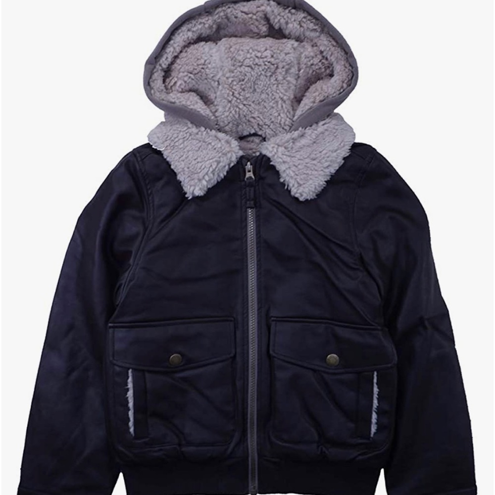 Faux Leather/Sherpa Lined Jacket